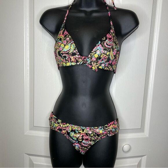 Victoria’s Secret Paisley Colorful Halter 2 Piece Bikini Size XS - Picture 2 of 11